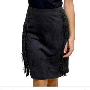 Elegant Black Fringe Skirt
